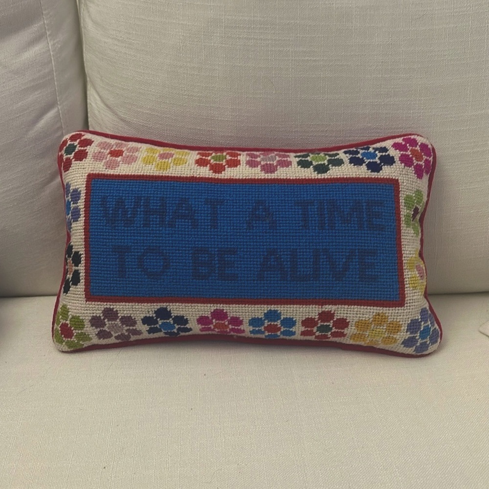 Furbish Studio needlepoint pillow